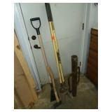 Post Hole Digger, Steel Post Driver, Ax, Scraper