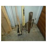 Post Hole Digger, Steel Post Driver, Ax, Scraper