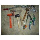 Assorted Tools- Levels, Cable Winch, Hammers, Tin Snips