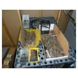 Assorted Drill Bits & Storage Shelf