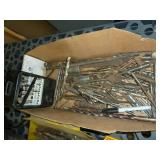 Assorted Drill Bits & Storage Shelf