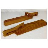 Vintage Pair of Norwegian Horse Wooden Trays "Mangle Boards"