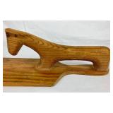 Vintage Pair of Norwegian Horse Wooden Trays "Mangle Boards"