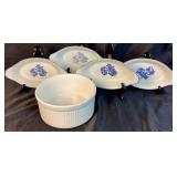 Pfaltzgraff Yorktowne 4 Au Gratin Baking Dishes and Heritage White 408 Round Casserole Dish