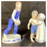 Bing and Grondahl of Denmanrk "Love Scorned" Figurine #1614 and Bing and Grondahl 1982 Annual Figurine "Girl With Ball"