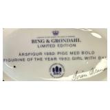 Bing and Grondahl of Denmanrk "Love Scorned" Figurine #1614 and Bing and Grondahl 1982 Annual Figurine "Girl With Ball"