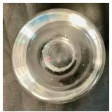 Orrefors Sweden Crystal Heavy Glass Shallow Bowl - signed, Orrefors Signed Round Lead Crystal Candlestick Holders and Vintage Kosta Boda Clear Glass Candle Holder