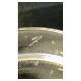 Orrefors Sweden Crystal Heavy Glass Shallow Bowl - signed, Orrefors Signed Round Lead Crystal Candlestick Holders and Vintage Kosta Boda Clear Glass Candle Holder