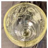 Extra Large Vintage Floral & Leaf Engraved Goblets 10.5" Tall