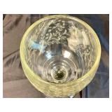 Extra Large Vintage Floral & Leaf Engraved Goblets 10.5" Tall