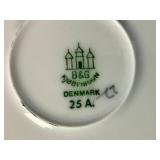 Bing and Grondal Collection - Mouse Dish #1562, 10" Cornflower Plate, Salad Plate, Saucer and Christmas Ornaments