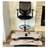 VersaDesk Power Pro Electric Height Adjustable Standing Desk Converter with Adjustable Height Desk Chair