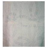 Vintage Handmade Double Wedding Ring Quilt - 80.5" x 80.5"