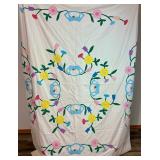 Vintage Handmade Flower Applique Quilt