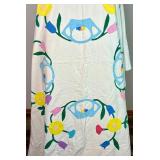 Vintage Handmade Flower Applique Quilt