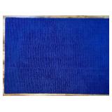 Handmade Royal Blue Casual Stripe Area Rug