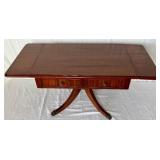 Two Drawer Claw Foot Drop Leaf Side Table