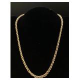 14K Gold Necklace Braided Graduated Chain -17.75" long