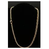 14K Gold Necklace Braided Graduated Chain -17.75" long