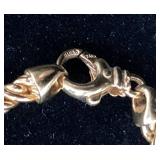 14K Gold Necklace Braided Graduated Chain -17.75" long