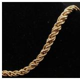 14K Gold Necklace Braided Graduated Chain -17.75" long