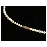 Cultured Pearl Necklace Graduated Sizes 17" L