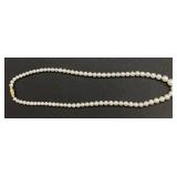Cultured Pearl Necklace Graduated Sizes 17" L