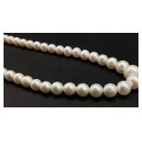 Cultured Pearl Necklace Graduated Sizes 17" L