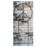 Peace Sign Iron Yard Art