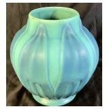 Vintage 1980 Van Briggle Large Pottery Turquoise Vase