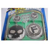 Set of 4 Tech Deck Real Metal Keychains with High Tech Clips