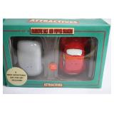Set of 2 Attractives Magnetic Salt and Pepper Shaker Sets - Clock & Coffee Mug, Car & Trailer