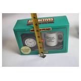 Set of 2 Attractives Magnetic Salt and Pepper Shaker Sets - Clock & Coffee Mug, Car & Trailer