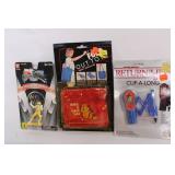 Lot of Vintage Collectibles: Star Wars Clip-A-Long, Garfield Pouch, and Power Rangers Figure
