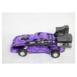 Purple Metallic Toy Car with Dual Exhaust and Rocket Launchers