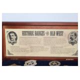 Set of 5 Historic Old West Replica Badges in Wood Case