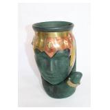 Unique Handcrafted Face and Hand Sculpture Vase