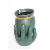 Unique Handcrafted Face and Hand Sculpture Vase