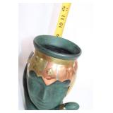 Unique Handcrafted Face and Hand Sculpture Vase