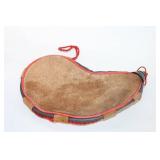 Vintage Leather Wine Bota with Red Trim
