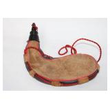 Vintage Leather Wine Bota with Red Trim