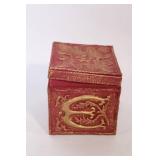 Antique Red and Gold Embossed Jewelry Box