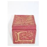 Antique Red and Gold Embossed Jewelry Box