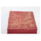 Antique Red and Gold Embossed Jewelry Box