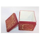 Antique Red and Gold Embossed Jewelry Box