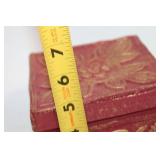 Antique Red and Gold Embossed Jewelry Box