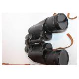 Vintage Binoculars with Leather Case and Compass Feature