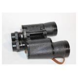 Vintage Binoculars with Leather Case and Compass Feature