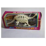 Vintage Wind-Up Walking Dinosaur Skeleton Toy in Original Box