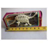 Vintage Wind-Up Walking Dinosaur Skeleton Toy in Original Box